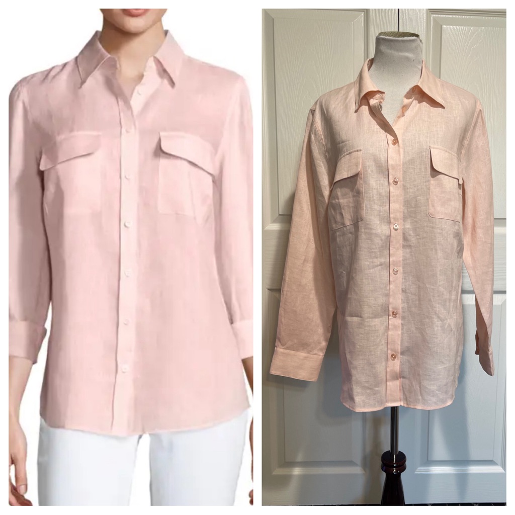 Linen! Go Silk Woman 100% Linen Button Down